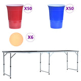 Vidaxl Bier Pong Bord med kopper og kugler sammenfoldelig 240 cm