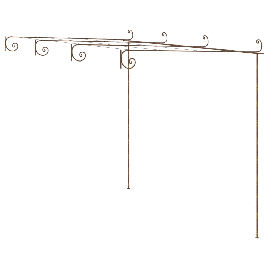 Vidaxl tuinpergola 4x3x2,5 m železno antično rjava