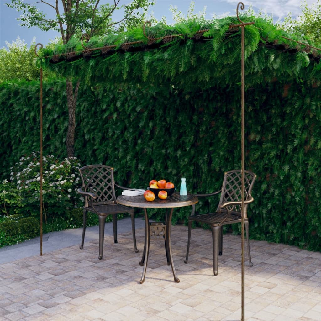 Vidaxl tuinpergola 4x3x2,5 m železno antično rjava