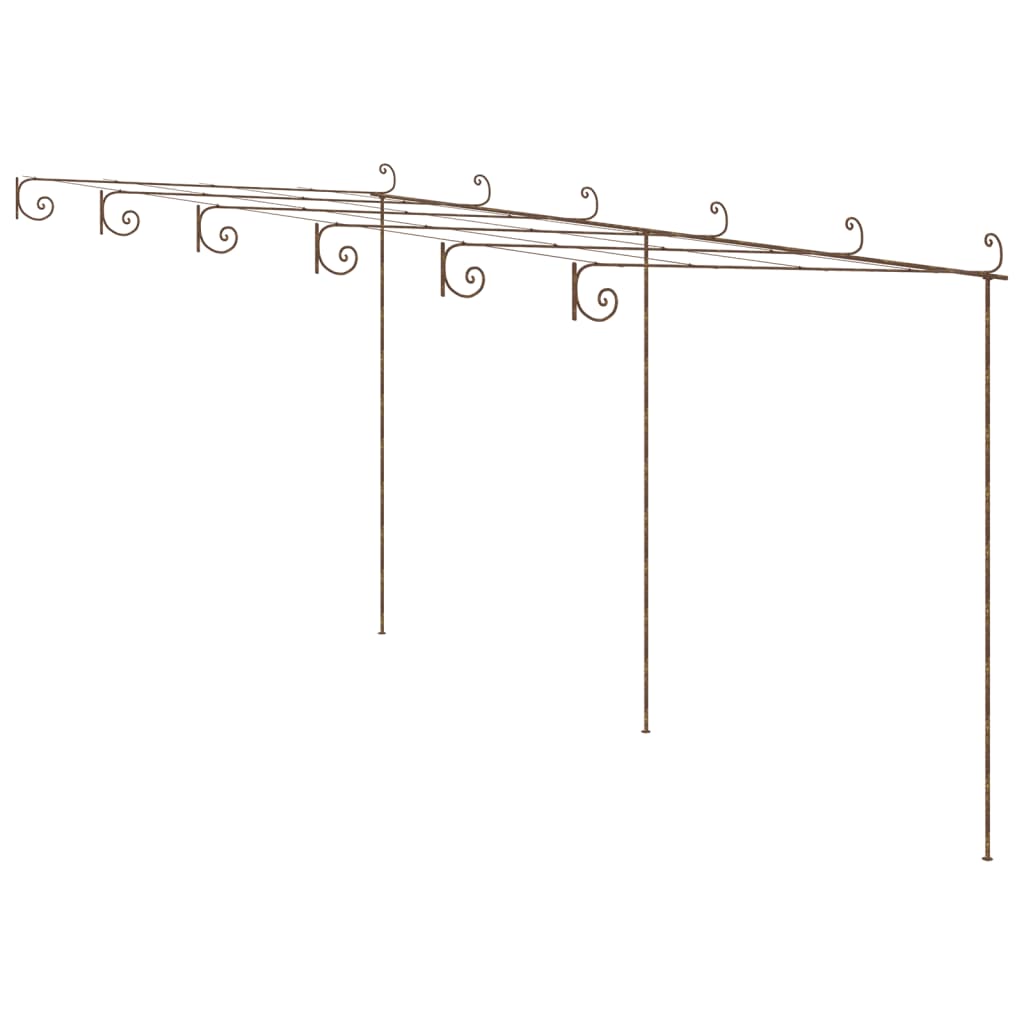 Vidaxl tuinpergola 6x3x2,5 m železno antično rjava