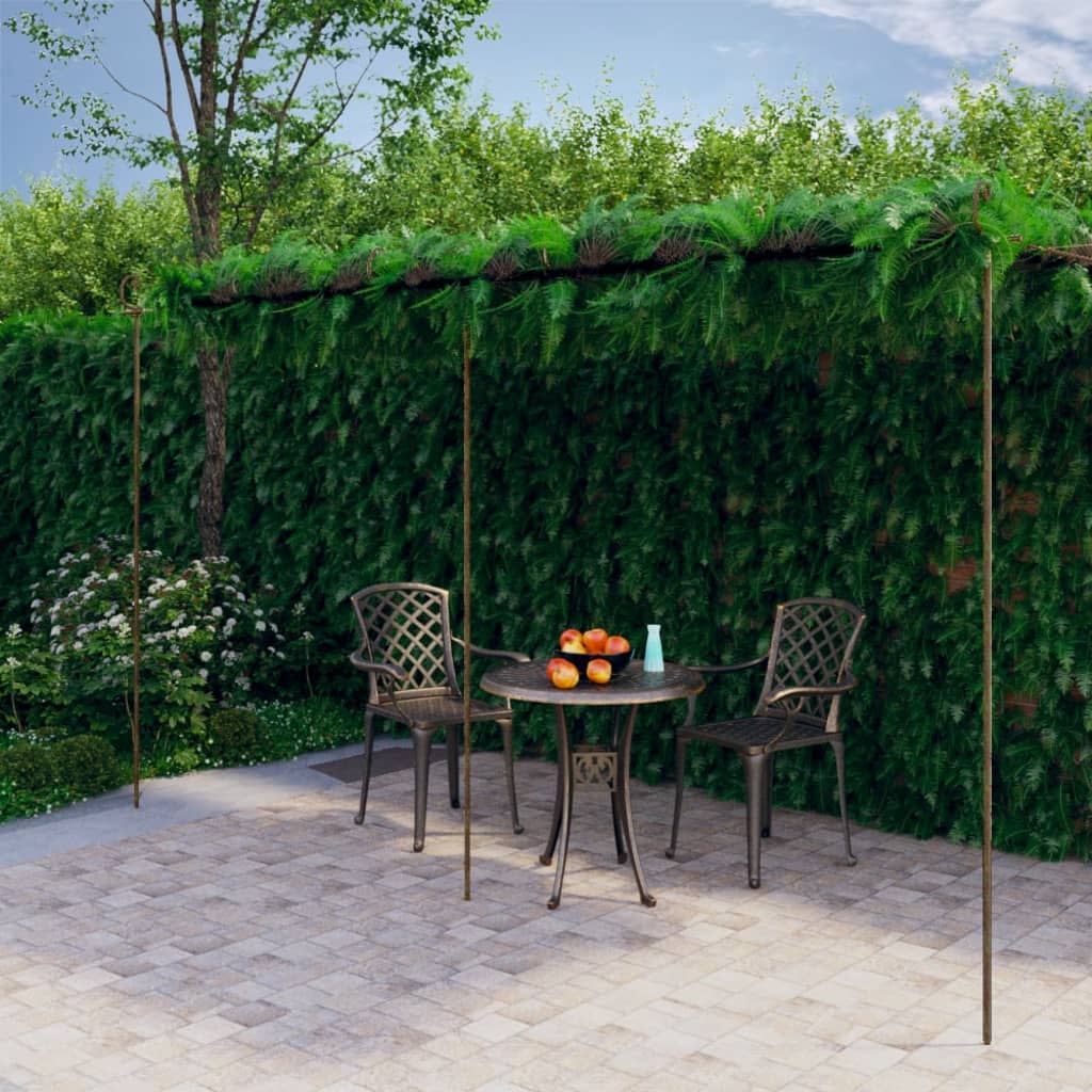 Vidaxl tuinpergola 6x3x2,5 m železno antično rjava