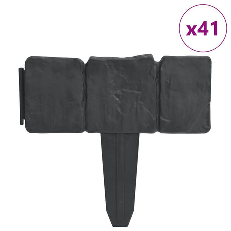 Vidaxl gazonranden 41 st steen-look 10 m kunststof