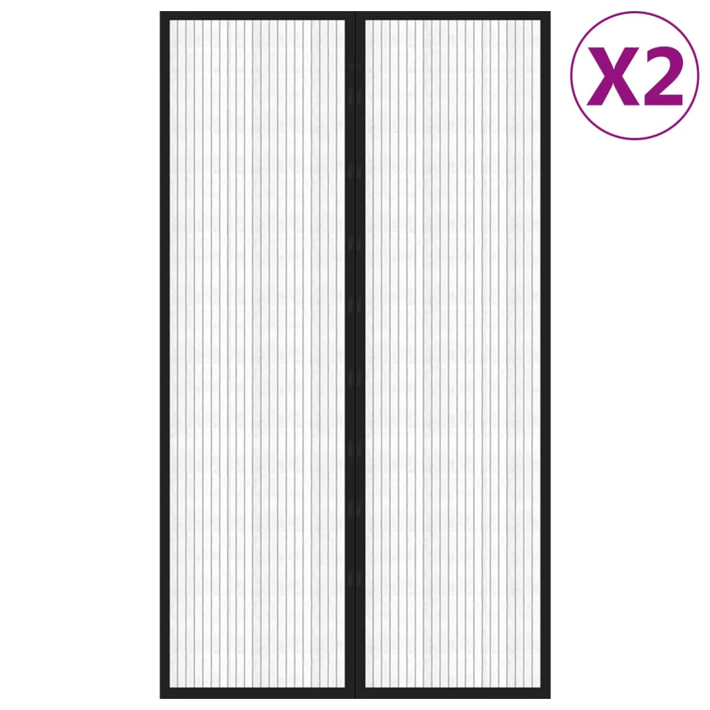 Vidaxl Insect door curtains 2 pcs Magnetic 200x80 cm Black