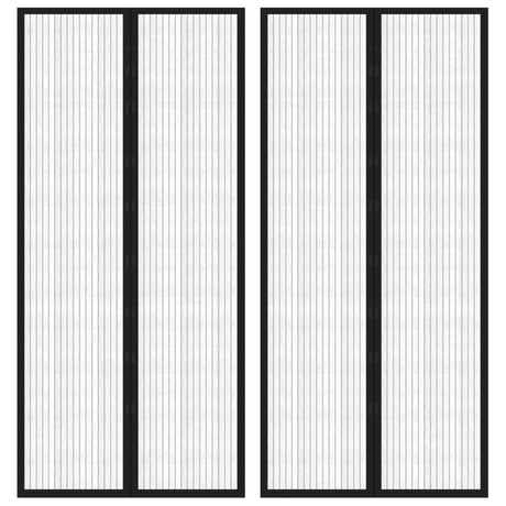 Vidaxl insectendeurgordijnen 2 st magnetisch 210x90 cm zwart