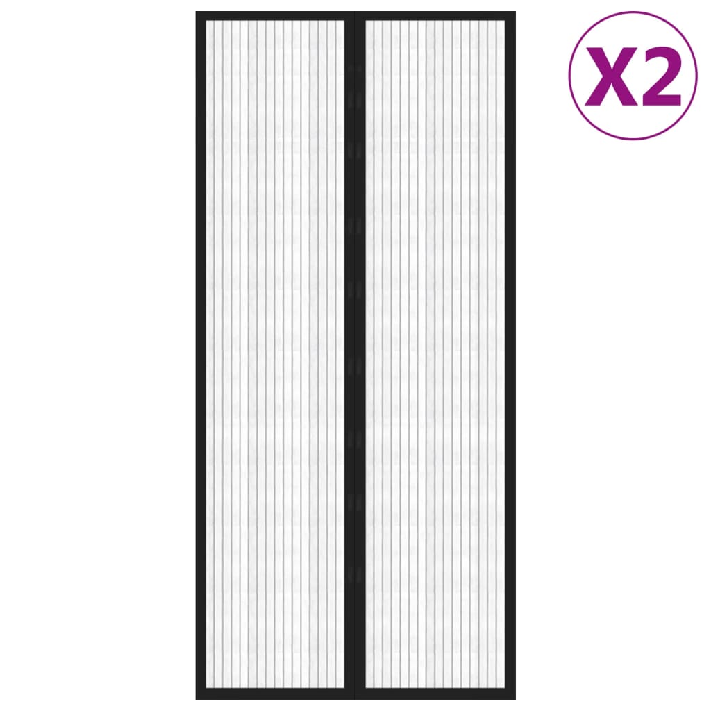 Vidaxl Insect door curtains 2 pcs Magnetic 210x90 cm Black