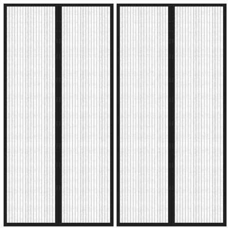 Vidaxl insectendeurgordijnen 2 st magnetisch 220x100 cm zwart