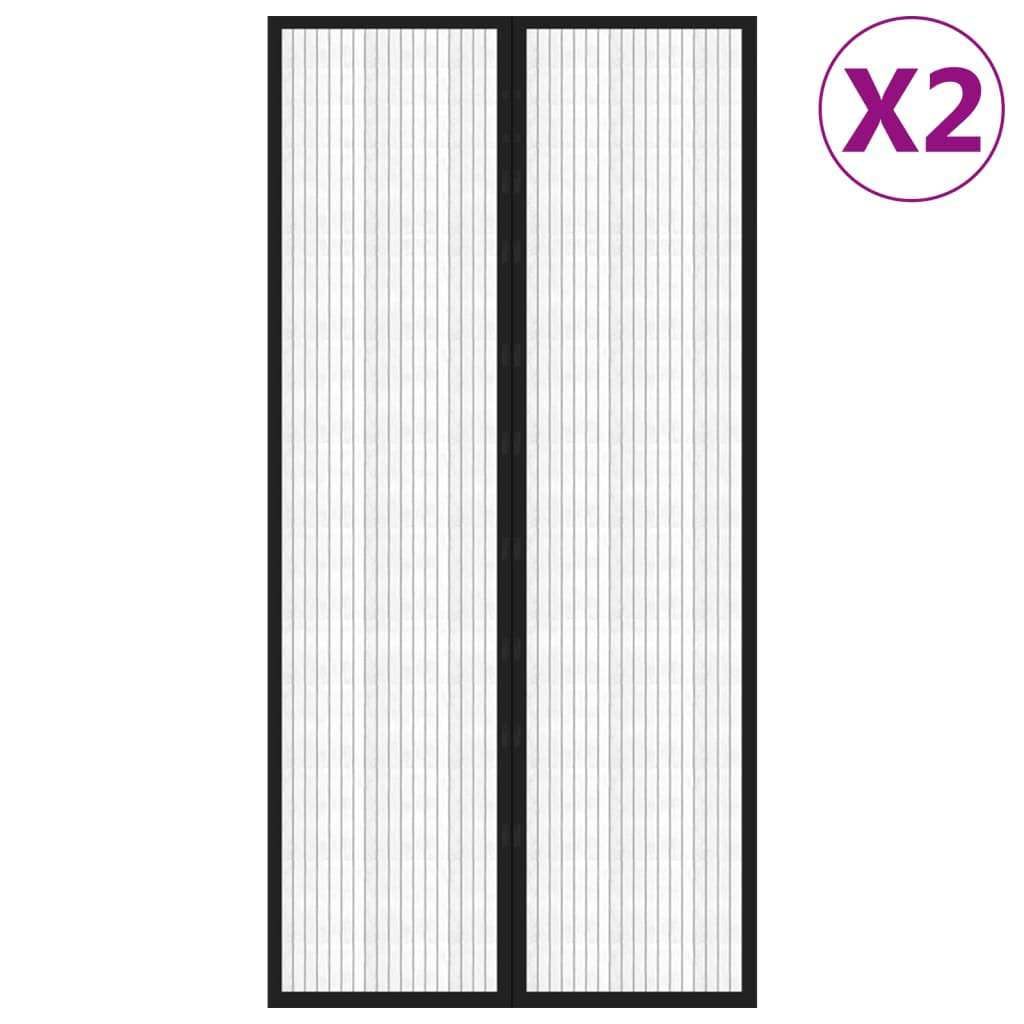 Vidaxl Insect door curtains 2 pcs Magnetic 220x100 cm Black