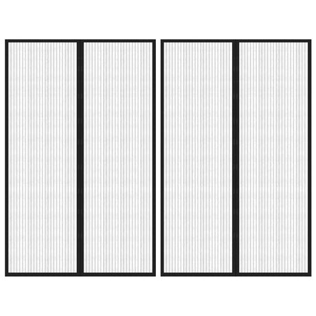 Vidaxl insectendeurgordijnen 2 st magnetisch 220x130 cm zwart