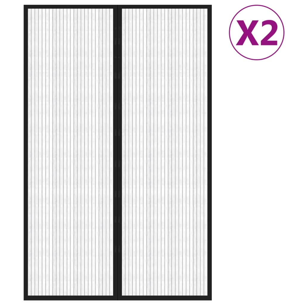 Vidaxl Insect door curtains 2 pcs Magnetic 220x130 cm Black