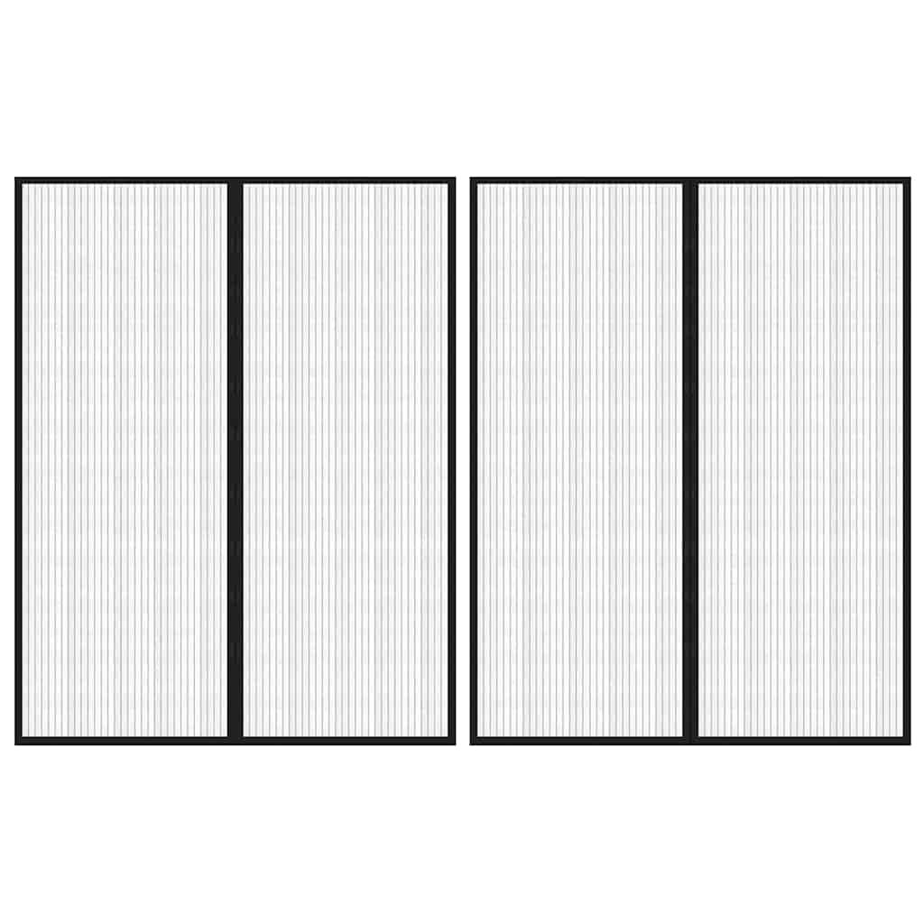 Vidaxl insectendeurgordijnen 2 st magnetisch 230x160 cm zwart