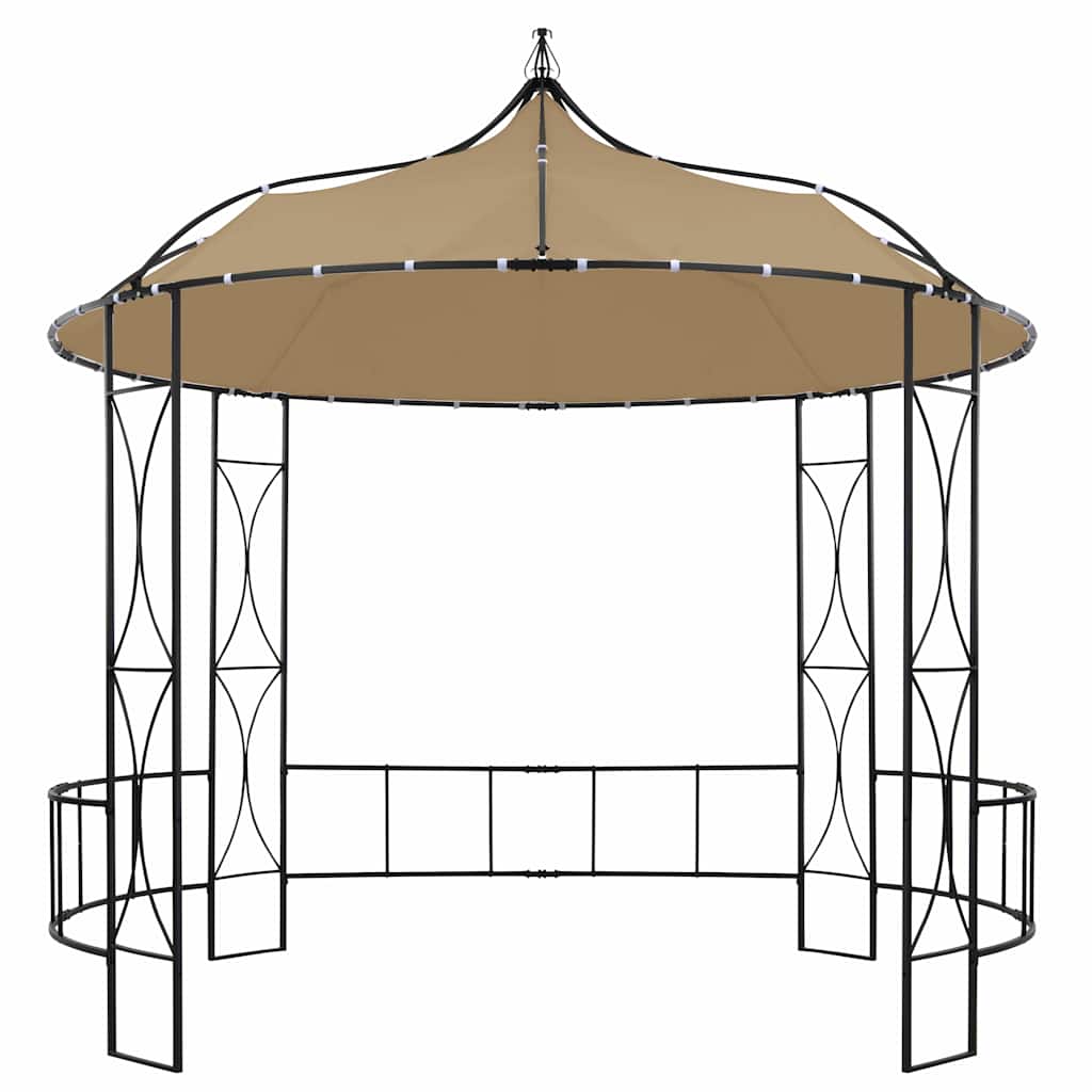 Vidaxl prieel rond 300x290 cm taupe