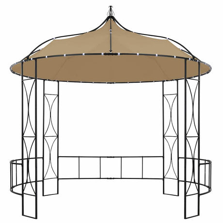 Vidaxl prieel rond 300x290 cm taupe