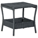 Vidaxl tuintafel 45x45x46,5 cm poly rattan donkergrijs