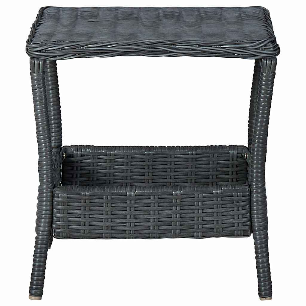 Vidaxl tuintafel 45x45x46,5 cm poly rattan donkergrijs
