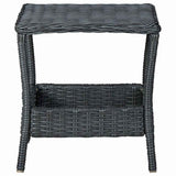 Vidaxl tuintafel 45x45x46,5 cm poly rattan donkergrijs