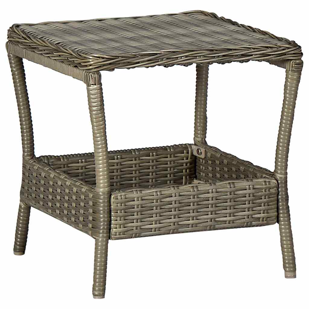 Vidaxl tuintafel 45x45x46,5 cm poly rattan bruin