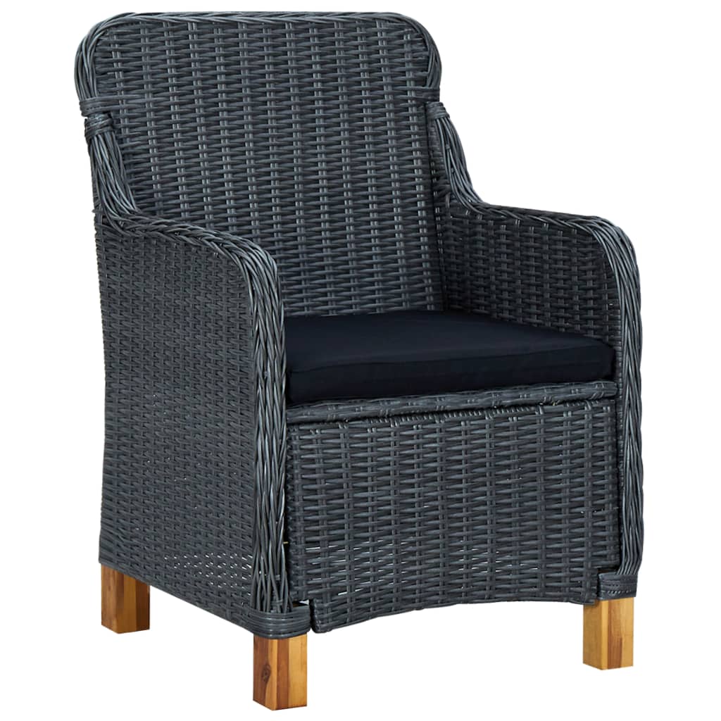 Vidaxl tuinstoelen 2 st met kussens poly rattan donkergrijs