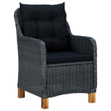 Vidaxl tuinstoelen 2 st met kussens poly rattan donkergrijs