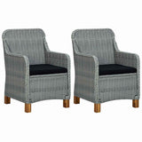 Vidaxl tuinstoelen 2 st met kussens poly rattan lichtgrijs