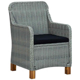 Vidaxl tuinstoelen 2 st met kussens poly rattan lichtgrijs