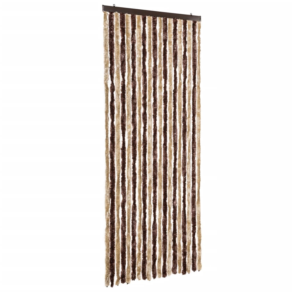 Vidaxl Fly Curtain 56x200 cm Chenille Beige och Light Brown