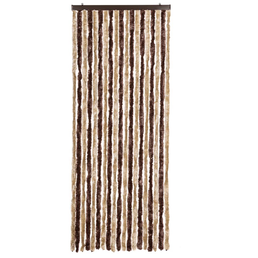 Vidaxl Fly Curtain 56x200 cm Chenille Beige och Light Brown