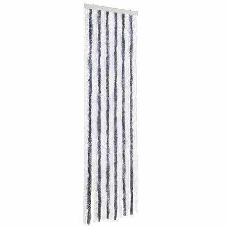 Vidaxl vliegengordijn 56x200 cm chenille grijs en wit
