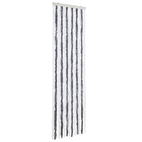 Vidaxl vliegengordijn 56x200 cm chenille grijs en wit