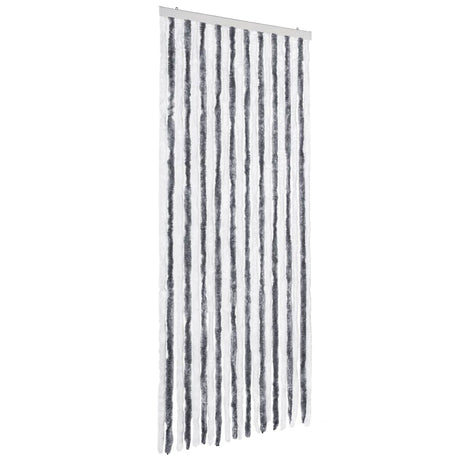 Vidaxl vliegengordijn 90x200 cm chenille grijs en wit