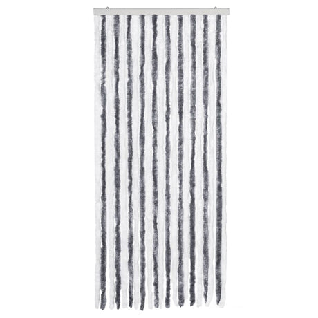 Vidaxl vliegengordijn 90x200 cm chenille grijs en wit