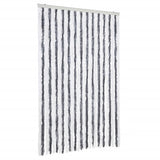 Vidaxl Fly Curtain 118x220 cm Chenille grigio e bianco