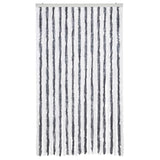 Vidaxl Fly Curtain 118x220 cm Chenille grigio e bianco