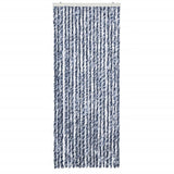 Vidaxl Fly Curtain 56x200 cm Chenille Blue and White