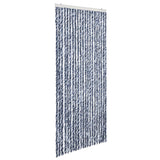 Cortina de mosca Vidaxl 90x200 cm chenille azul y blanco