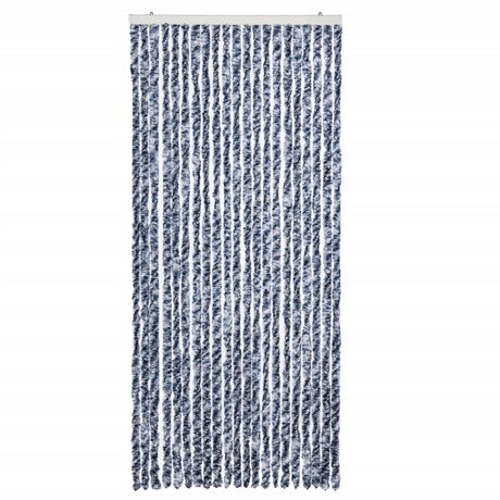 Vidaxl vliegengordijn 90x200 cm chenille blauw en wit