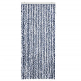 Cortina de mosca Vidaxl 90x200 cm chenille azul y blanco