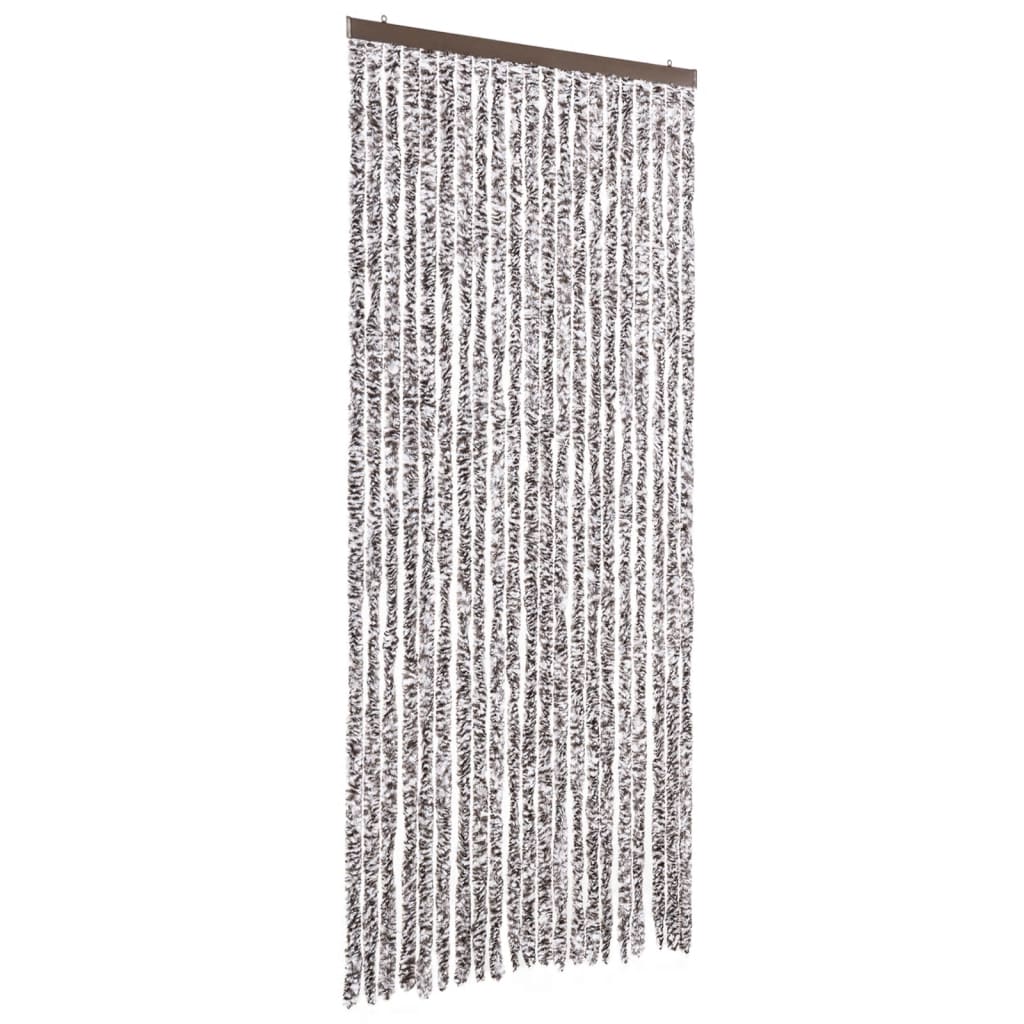 Cortina de mosca Vidaxl 90x200 cm Chenille Brown and Beige