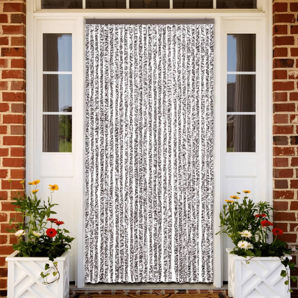 Vidaxl Fly Curtain 118x220 cm Chenille Brown och Beige