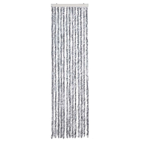 Vidaxl vliegengordijn 56x200 cm chenille wit en grijs