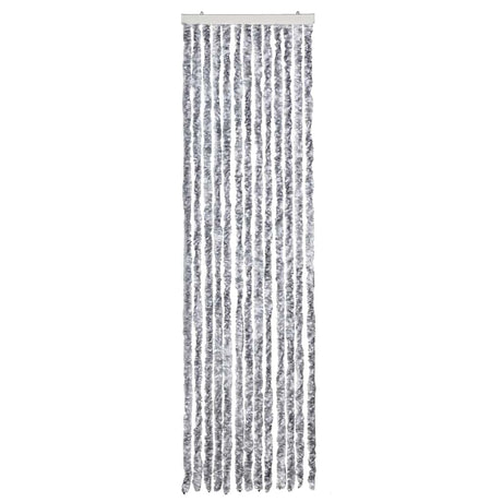 Vidaxl vliegengordijn 56x200 cm chenille wit en grijs