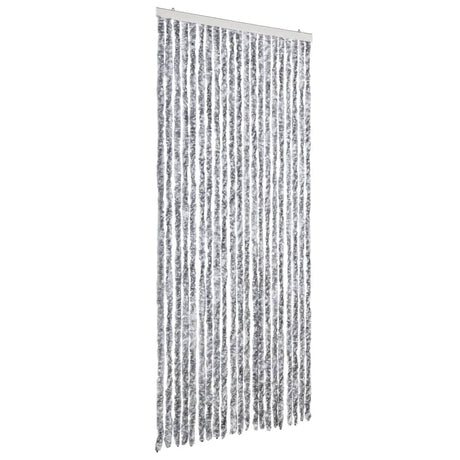 Vidaxl vliegengordijn 90x200 cm chenille wit en grijs