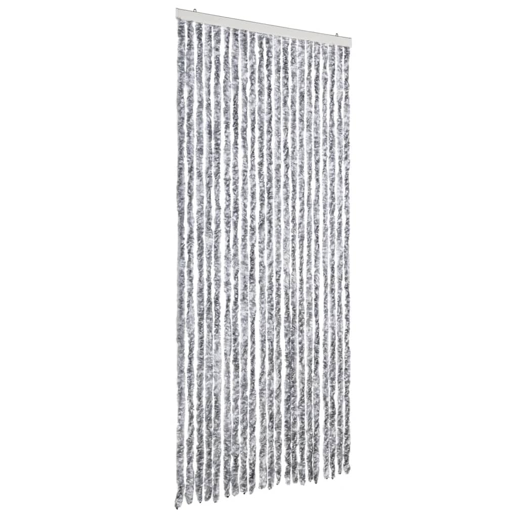 Cortina de mosca Vidaxl 90x200 cm Chenille White and Grey