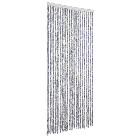 Vidaxl vliegengordijn 90x200 cm chenille wit en grijs