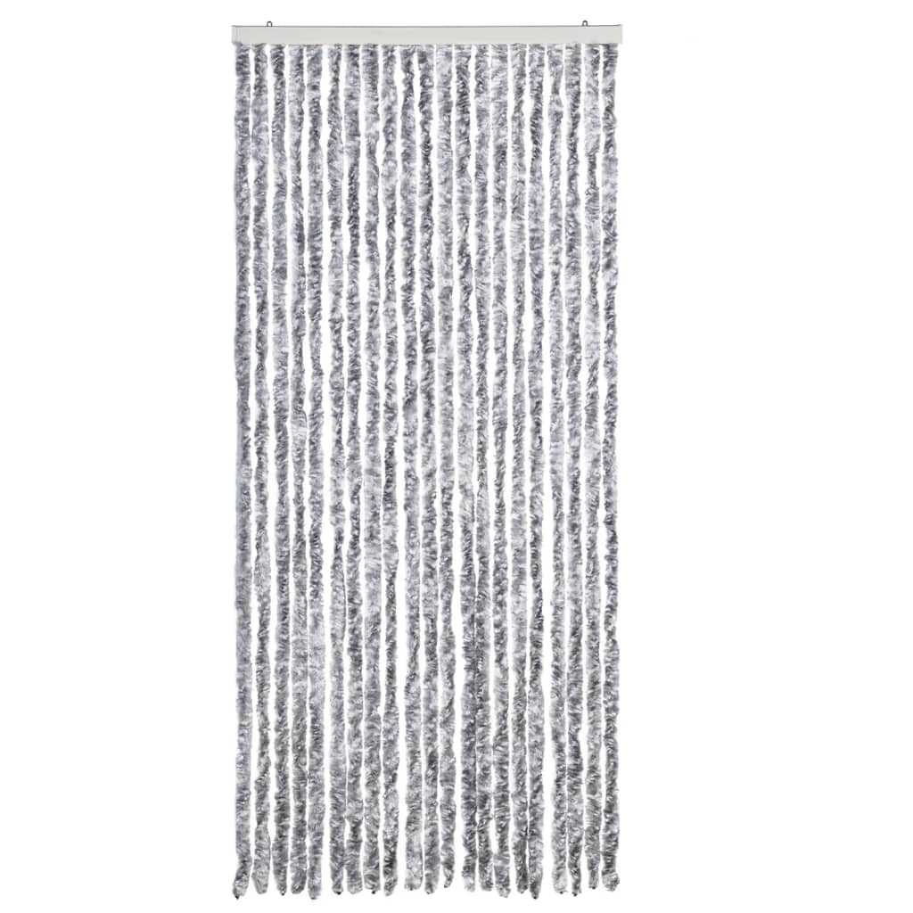 Cortina de mosca Vidaxl 90x200 cm Chenille White and Grey