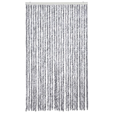 Vidaxl vliegengordijn 118x220 cm chenille wit en grijs