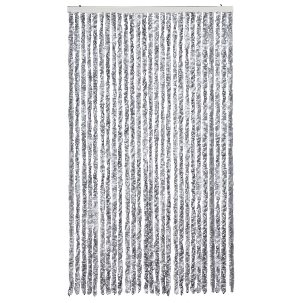 Vidaxl Fly Curtain 118x220 cm Chenille White and Grey