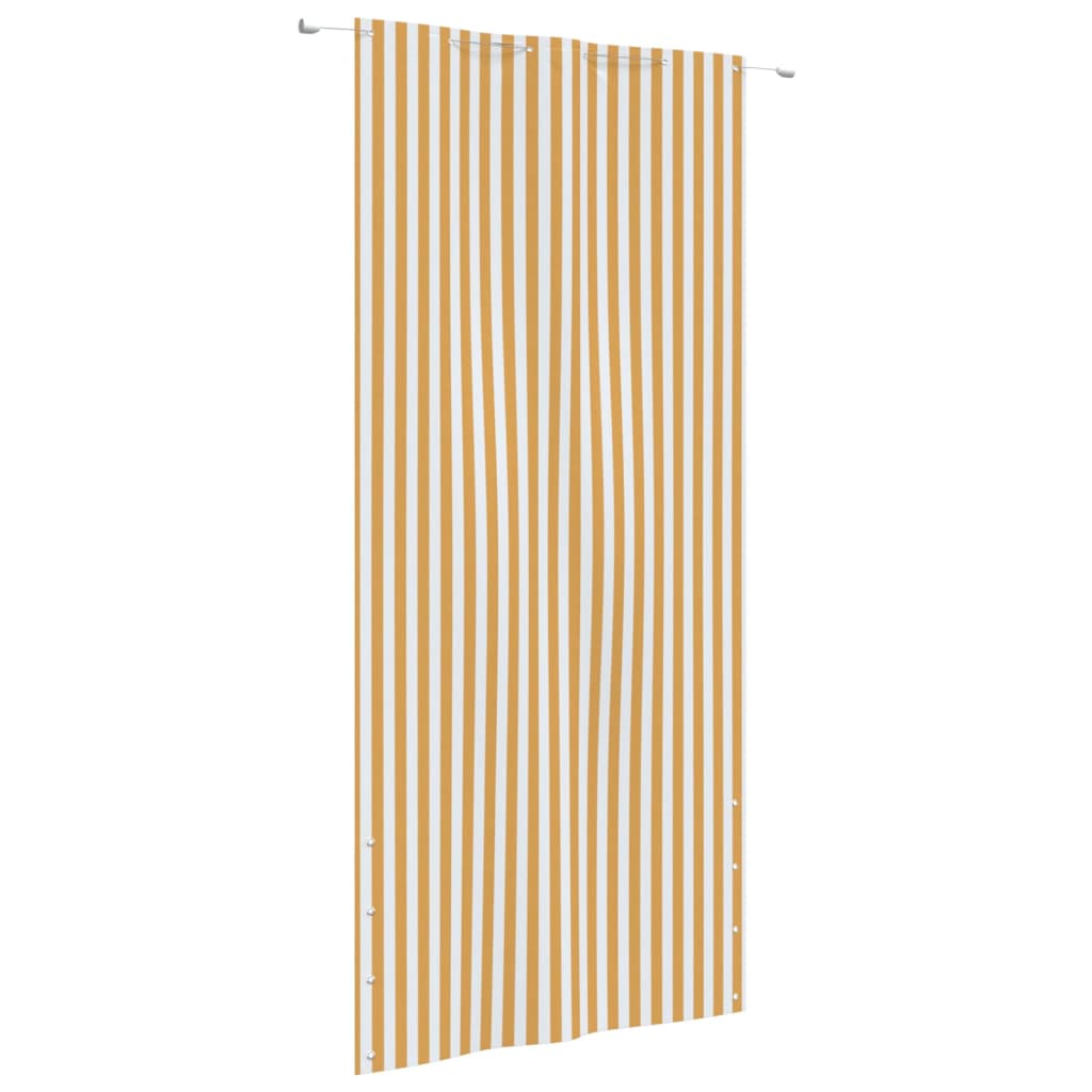 Écran de balcon Vidaxl 120x240 cm Oxford Fabric jaune et blanc