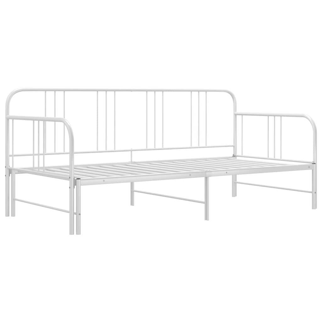 Vidaxl slaapbank uittrekbaar metaal wit 90x200 cm