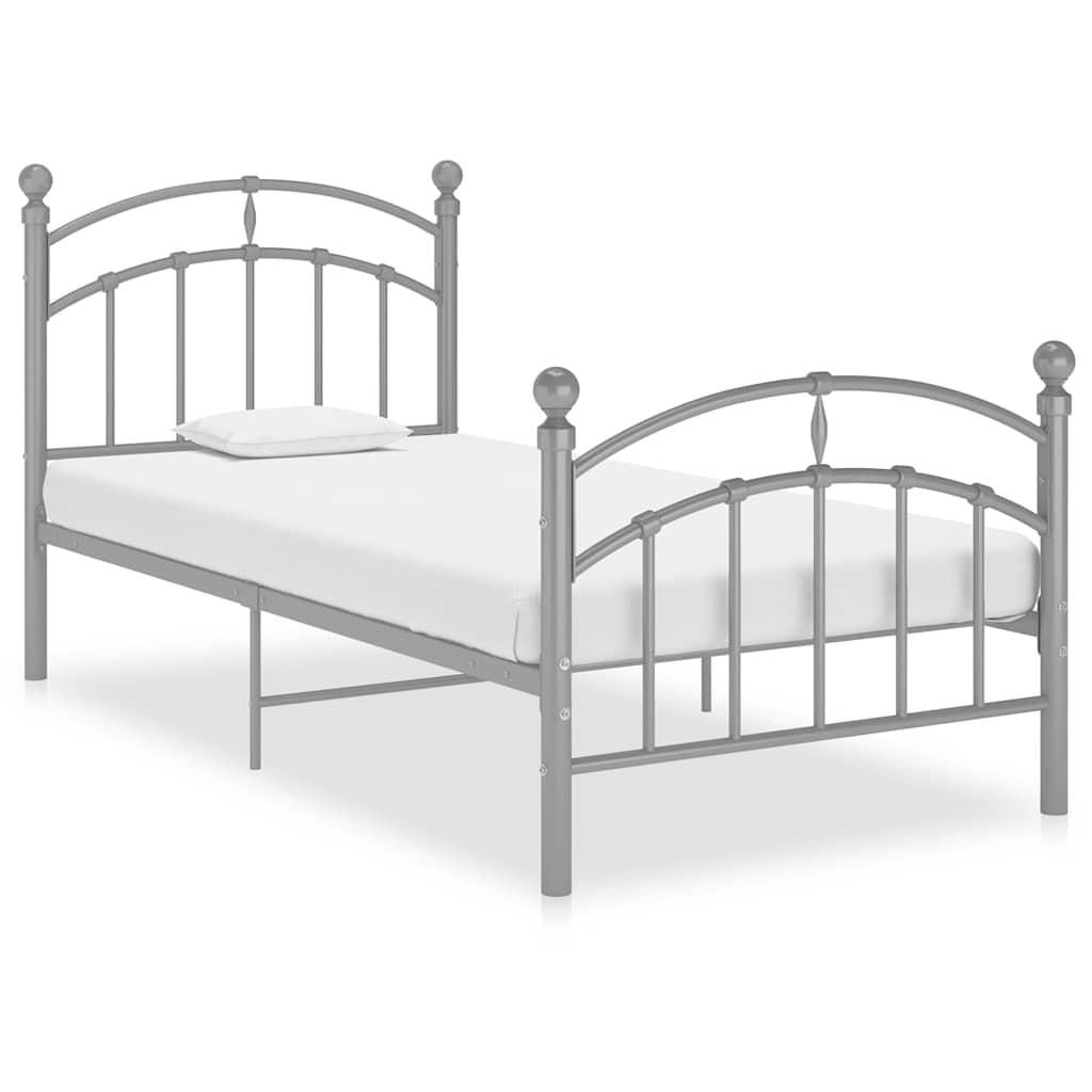 Vidaxl bedframe metaal grijs 100x200 cm