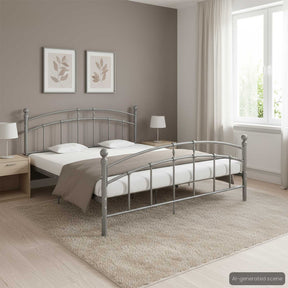 Vidaxl bedframe metaal grijs 180x200 cm
